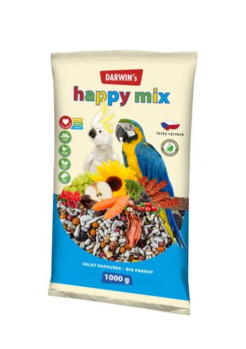 DARWIN´S NEW Veľký papagáj Happy mix 1kg