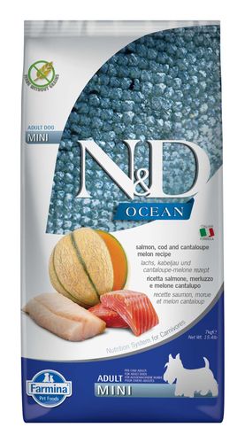 Farmina N&D Dog OCEAN (GF) Adult Mini, Salmon, Cod & Cantaloupe Melon 7kg