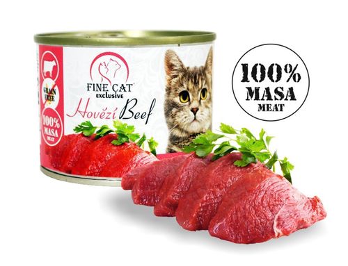 FINE CAT Exclusive konzerva pre mačky HOVÄDZIA 100% mäsa 200g