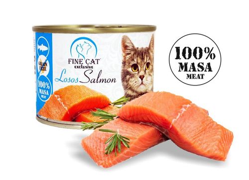 FINE CAT Exclusive konzerva pre mačky LOSOS 100% mäsa 