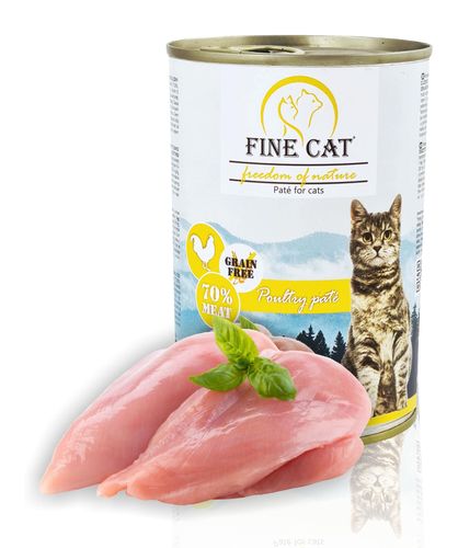 FINE CAT FoN konzerva pre mačky GF HYDINA 70% mäsa paté 
