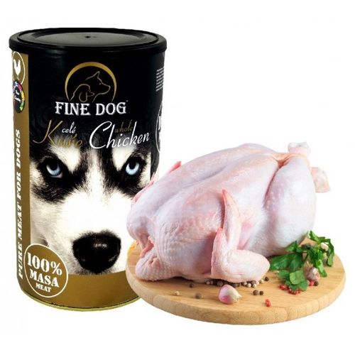 FINE DOG Konzerva CELÉ KURA 100% mäsa 1200g