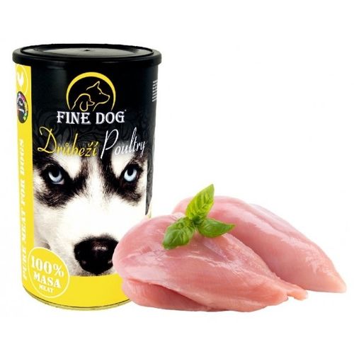 FINE DOG Konzerva HYDINA 100% mäsa 1200g