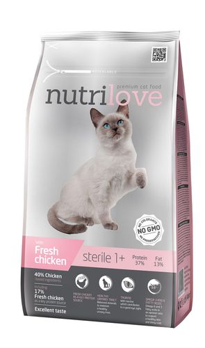 NUTRILOVE Sterile granule pre mačky s čerstvým kuracím 