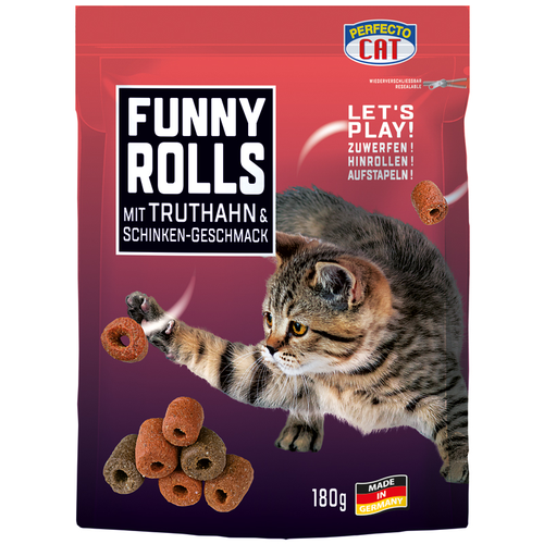 Perfecto Cat Funny Rolls morka a šunka 180g