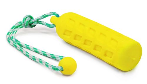 Plávajúca hračka valec na šnúre žltý